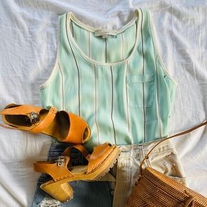 Satin Striped Loft Tank Top